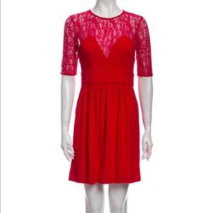 Sandro Lace Red Dress